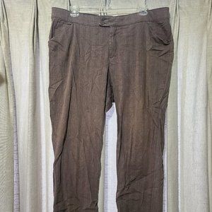 NWOT Lee No Gap Waistband Brown Pinstriped Dress Pants, Plus Size 22W Medium
